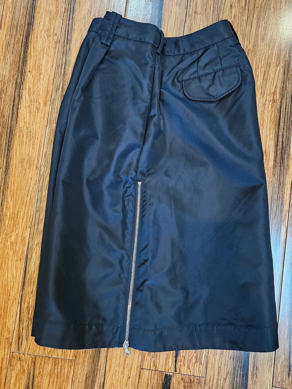 Simone Rocha Taffeta Full Black Midi Shorts with Side Zipper Size 6/8